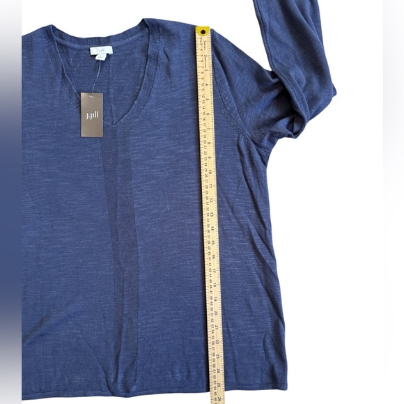 NWT J. Jill Women's V-Neck Long Sleeve Blouse in Eclipse Slate Blue - Picture 5 of 7